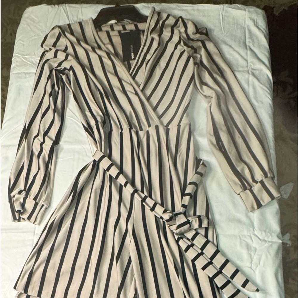 Fashion Nova Tan and Black Jump Suit